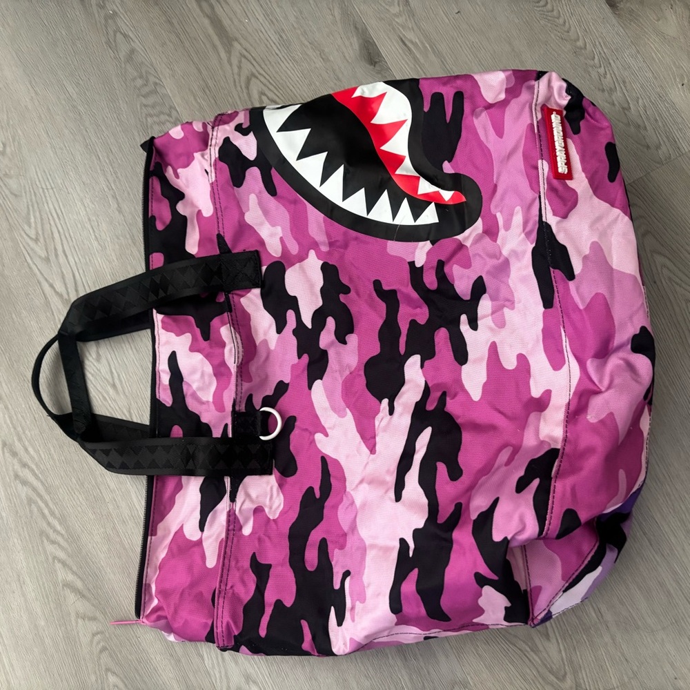 Sprayground Pink and Purple Camouflage Beach Tote - Picture 8 of 11